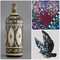 LITMIND Iridescent Glass Mosaic Tiles for Crafts, 240 Pieces 5 Shapes Mixed Stained Glass Sheets, Mosaic Kits for Adults (Iridescent White)
